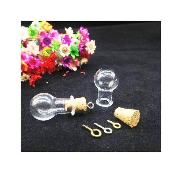 

50sets/lot mini empty small cute glass bottle light bulb shape vial cork ser jar with corked container mini diy e qylgda, Black