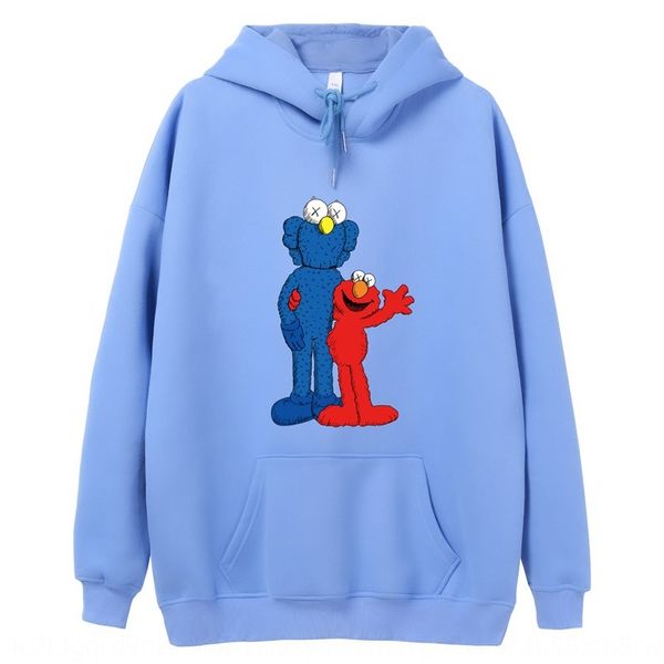 

mwnzn zues men's autumn and winter men's hooded sweater cartoon cartoon kaws loose large shoulder pullover sweater pullover pullov