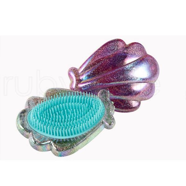 

shell hair comb massage comb anti-knotted women hair brush comb hairdressing hair too qyldfb lipper, Silver