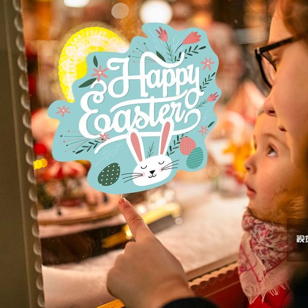 

wall poster rabbit window sticker easter egg door mural printing bedroom bunny stickers high quanlity