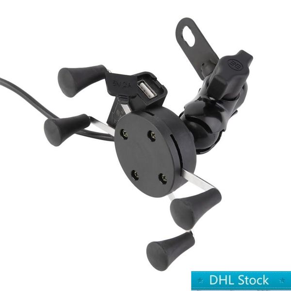 

dhl wupp 12v 1.5a bicycle motorcycle phone gps stand holder with usb charger power outlet socket for 3.5-6 inch mobile phone