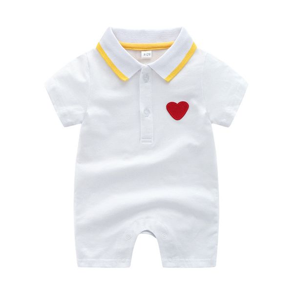 

baby boys girls short sleeve romper cotton infant red hearts pattern jumpsuit costume newborn toddler clothes, Blue
