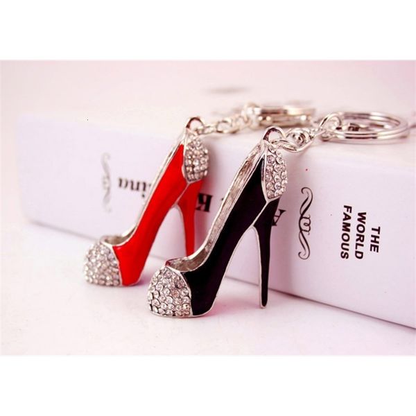 

rings car high rhinestone heel shoes keychains silver plated women bag charms chains keyrings fashion crystal key holder