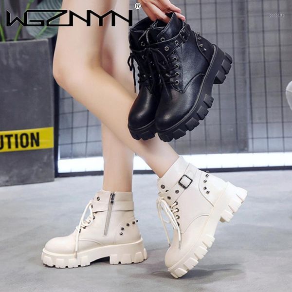 

fashion boots female women shoes ankle autumn british wind leather thick with short boots motorcycle shoes1, Black