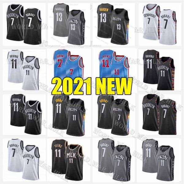 

kevin 7 durant 13 harden irving jersey trae 11 young kyrie mens youth black white red size s-xxl 2020 2021 new basketball jerseys, Black;red
