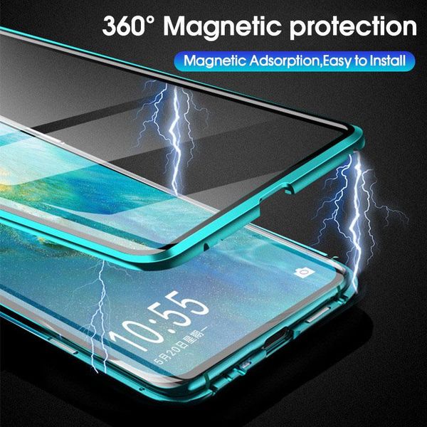 

magnetic metal case for samsung galaxy s20 ultra s10 s9 s8 plus double side glass case for a51 a71 a50 a70 note h sqcvra