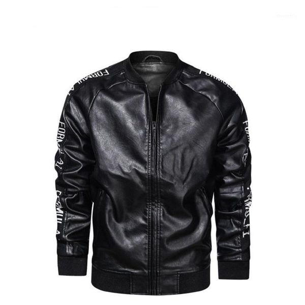 

men's fur & faux winter men's leather jacket 2021 casual pu vintage bomber men fashion windbreaker coat male jackets clothing1, Black