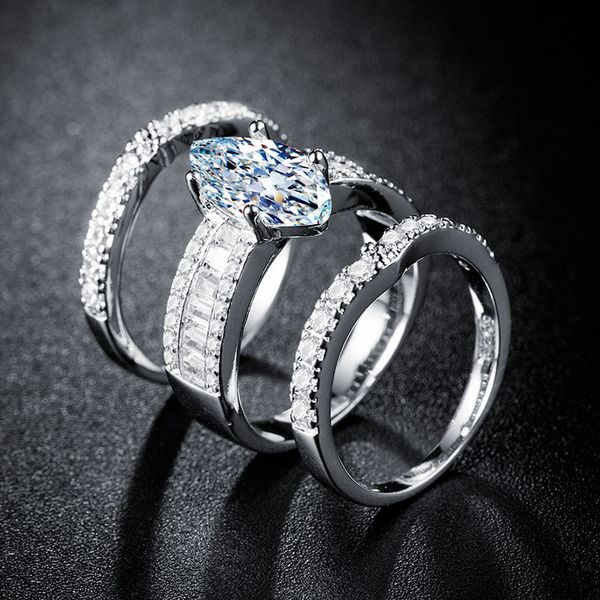 

factoryno6c18k three plated zircon gold quality ring silver piece set