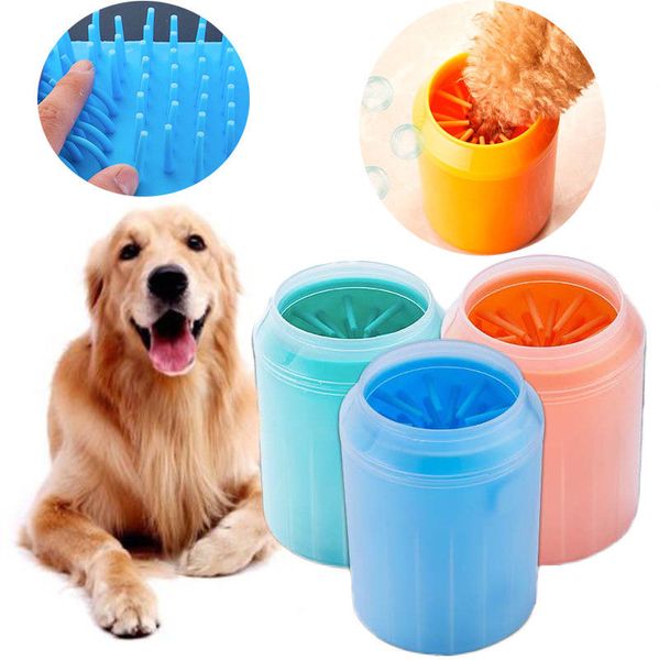 

dog brush pet foot washer cup portable dog foot wash soft silicone health paw cleaning tool feet washing cups dog trainings