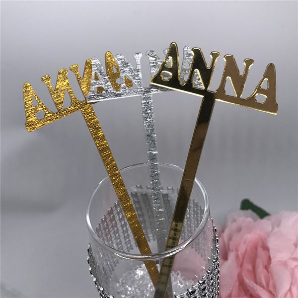 

eco-friendly 12pcs /lot custom name place cards acrylic drink stirrers personalized wedding /birthday bar cocktail stirs swizzle sticks