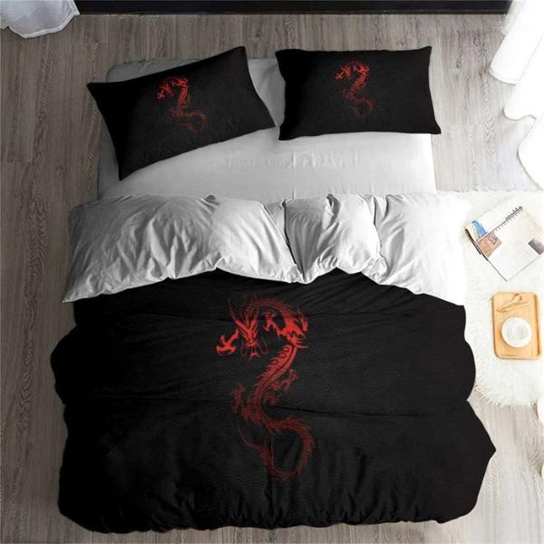 

helengili 3d bedding set chinese dragon print duvet cover set bedclothes with pillowcase bed home textiles #zgl041