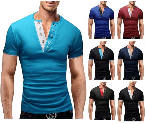 

goods in great demandnew men's explosion models spell color short-sleeved t-shirt, White;black