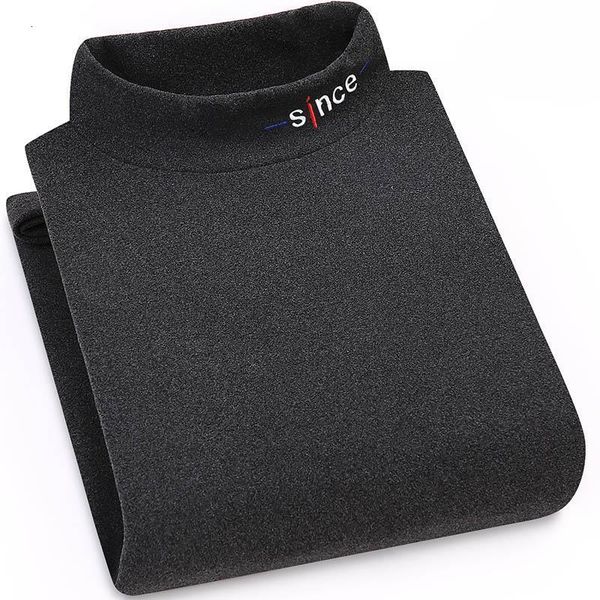 

бренд мужчины 2019 зима новый полусодержащий воротник пуловер plus бархатная уважаемая мужья толстая теплая динама рубашка длинные рукава, Black