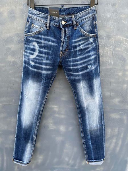 

2021 new brand european and american fashion men's casual jeans, high-grade washing, pure hand grinding, quality optimization lt9138, Blue