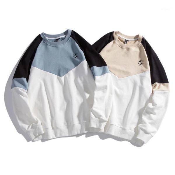 

2019 spring and autumn men's new letter printing round neck long-sleeved hoodies loose temperament trend cotton harajuku1, Black