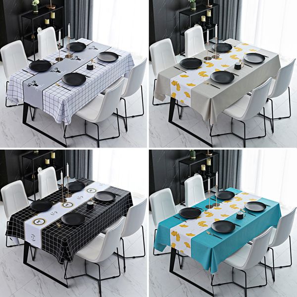 

nordic tablecloth waterproof, anti scald, oil resistant, non washable rectangular pvc tea cloth table mat desk ins students