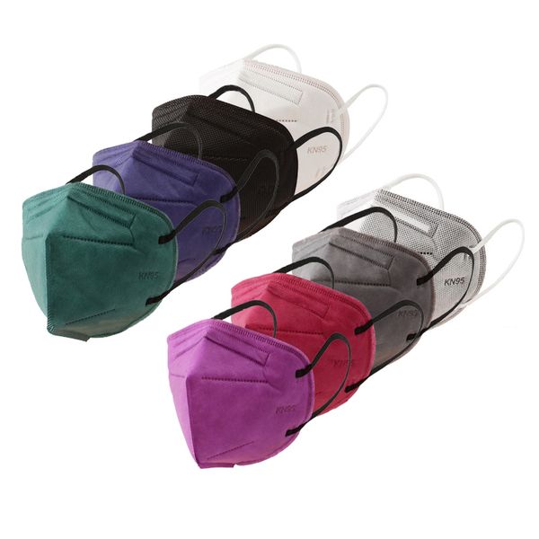 

protective k95 mask colorful disposable respirator 5 layer designer face covering black blue red mascherina wholesughv