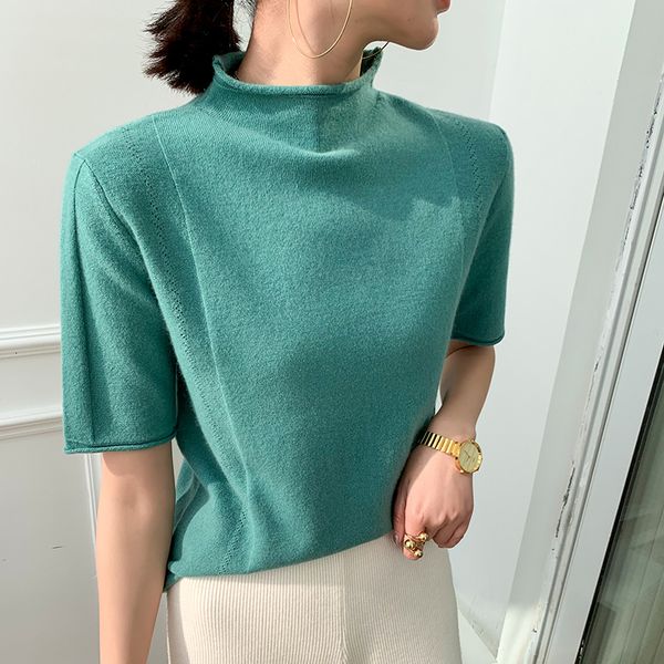 

2021 100% pure wool knitting women's pullovers fall/winter short shirts 4 standard woollen jumpers ytvq, White;black