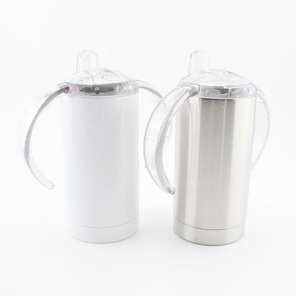 

12oz straight sublimation sippy cup with handle double wall stainless steel vacuum baby water bottle diy kids personality drinking cup