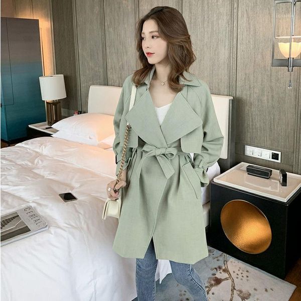 

2020 new arrival spring autumn trench coat women solid color fashion cotton casual short outerwear coat j2261, Tan;black