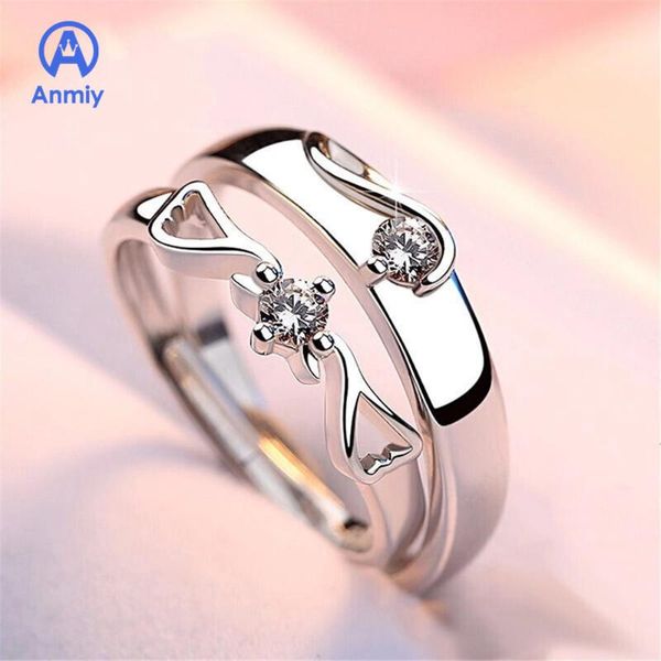 

anmiy sliving mouth new proposal angel wing cara couple ring shining beauty for engagement wedding, Slivery;golden