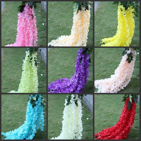 

factory3qyxwisteria 1.4 silk meter long flower elegant artificial vine rattan for wedding centerpieces decorations bouquet garland