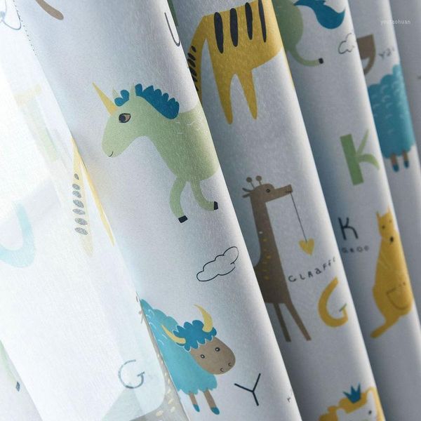 Vorhang Vorhänge Neueste Stil Cartoon Tiere Muster Vorhänge Für Kinder Baby Kinderzimmer Cortinas Blackout Drapes1