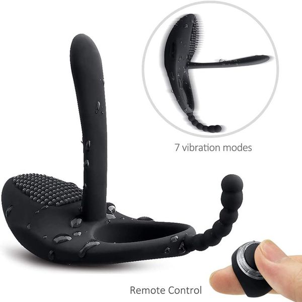 Brinquedos sexuais para homens adultos brinquedos sexuais masturbador para mulheres dedo próstata vibrador anal vibrador com pênis scotum anel controle remoto úvula