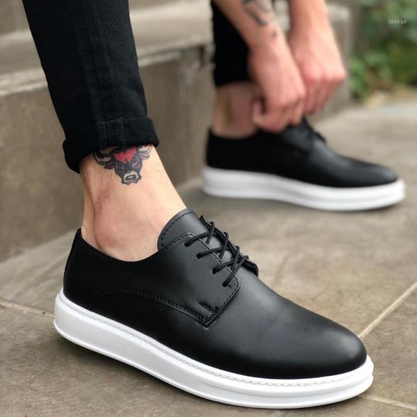 

ba0003 laced classic black white high sole casual men shoes1