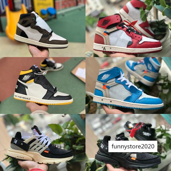 

2019 new travis scotts x 1 high og mid basketball royal banned bred black white toe men women 1s not for