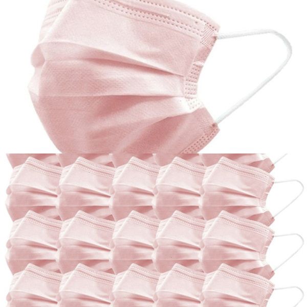 

face disposable anti-dust outlet anti-haze mask pink elastic earband 1/20pcs