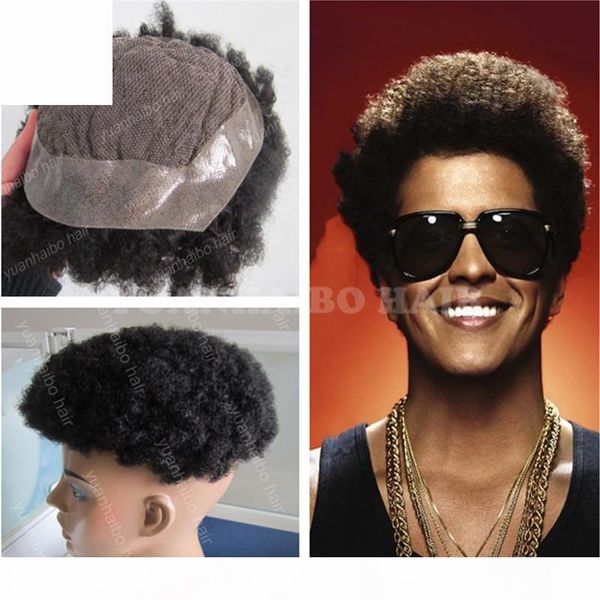 

selling 6inch natural black afro curl indian hair toupee lace with pu toupee for black ing