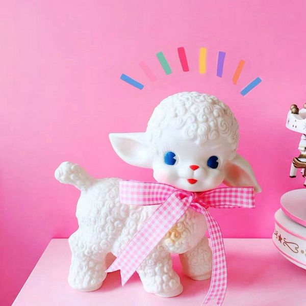 

classical lamb plush toy adorable sheep stuffed toys showa bow sheep girl sweet heart decoration decora gift for girl birthday y200623