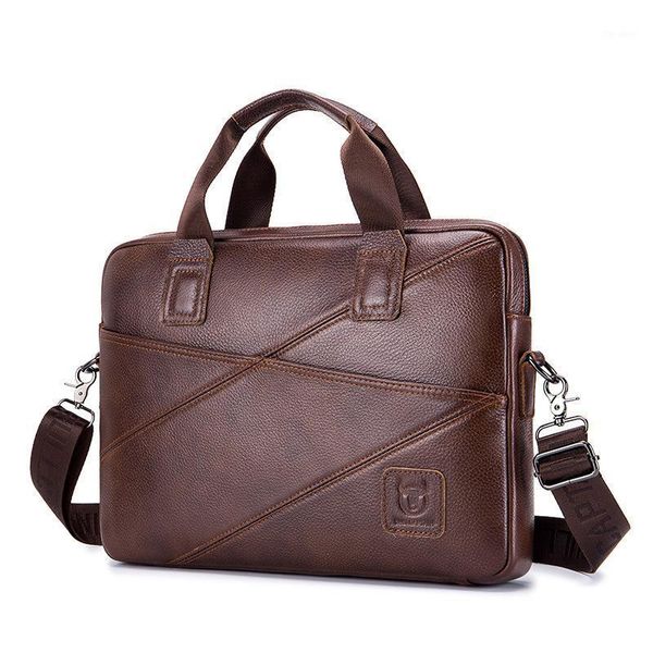 TopFight Leder Handtaschen Kaffee Farbe männer Aktentasche Business Tasche 14 zoll Laptop Tasche Bolso Hombre Bolsa Masculina Schulter Taschen1