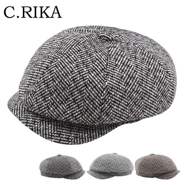 

New Beret Hat for Men Gatsby Tweed Octagonal Hats British Vintage Newsboy Cap Dad Cap Spring Autumn Outdoor Casual Painter Hat, Blue;gray