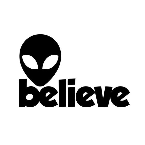 

13.3cm*8.8cm aliens believe ufo car sticker vinyl decal black/silver c3-0496