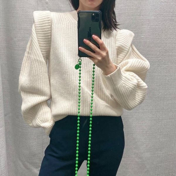 

autumn winter women's sweater loose simple o-neck pullover long sleeve female knitted c1120, White;black