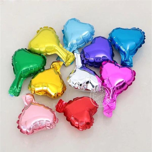 

100pcs 5inch colorful heart star foil balloons birthday wedding party decoration pure color helium ballons air globo sqcftr