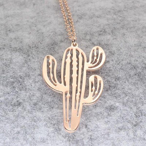 

pendant necklaces cute cactus charm necklace 2021 geometry women copper jewelry gift for lady accept drop yp6394, Silver