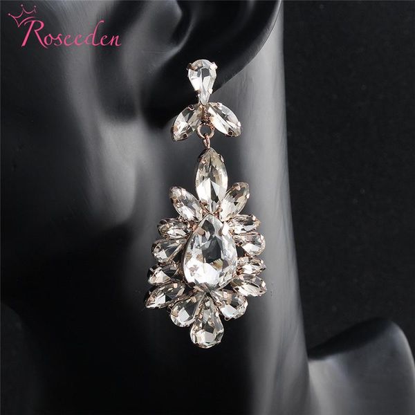 

fashion rhinestones bridal wedding dangle earrings accessories jewelry with gold silver color re3203