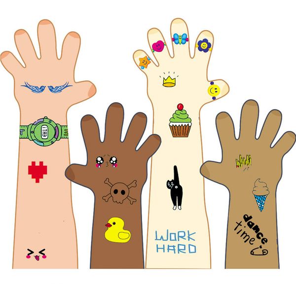 

оптом дети наклейки татуировки водонепроницаемый милый мультфильм мужчины и женщины битник наклейки симуляторы маленькие свежие лица наклейк