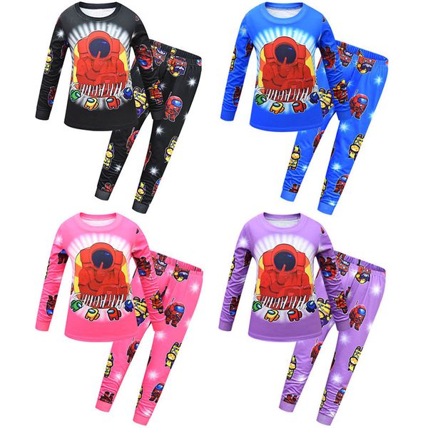 

среди нас игра pajamas наборы дети дети мультфильм аниме двух частей одежда домашняя одежда юниоров мальчиков сна новая одежда с длинным рук, Blue;red