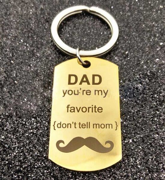 

gifts pendant ring fashion dad you're custom my favorite stainless steel key chain father's day gift, Silver