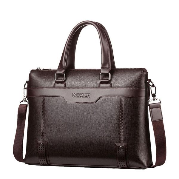 

briefcases business men's bag pu leather crossbody bags for document a4 man briefcase male casual laphandbags waterproof office tote
