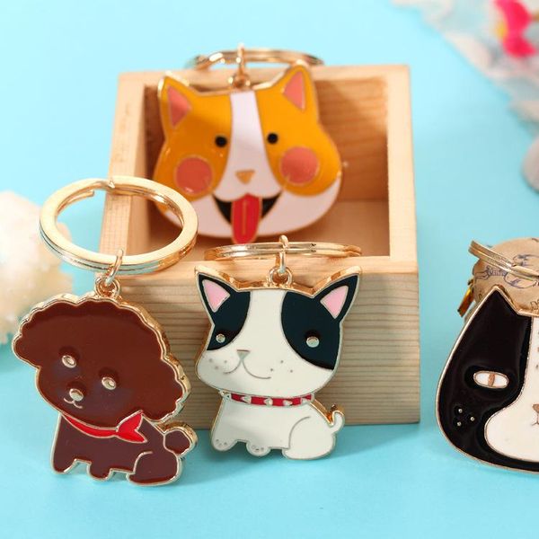 

cute dog keychain cat animal cat kitty bear crocodile fox key chain corgi bulldog puppy key ring purse charms jewelry kawaii wmtwwh