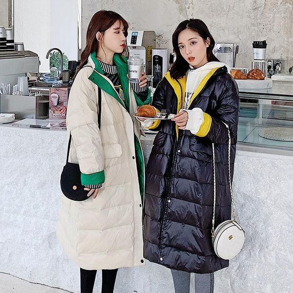 

new korean style cotton-padded jacket women long stand collar lightweight down padded jacket cotton-padded bread1, Black