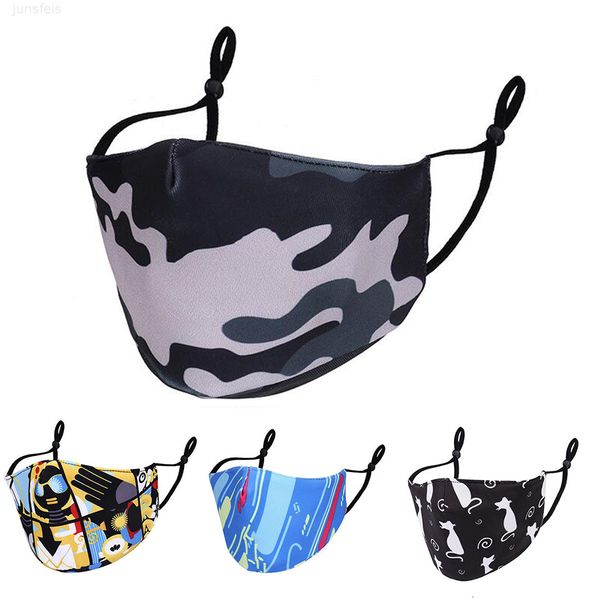 

2020 ajustable designer face masks reusable washable dustproof breathable insertable 2 filters anti-smog mask custom pattern water