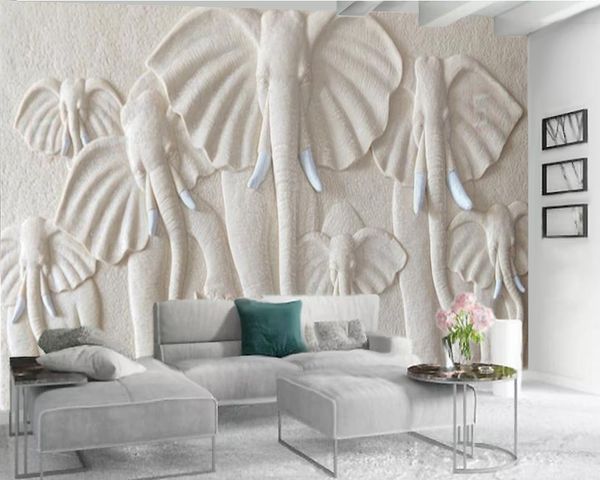 

animal mural 3d wallpaper white three-dimensional embossed elephant wallpaper hd superior interior decorations 3d wallpaper