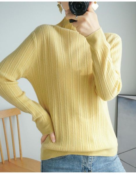 

fashion 2021 autumn lantern long sleeve half turtleneck color lady sweater black, White;black