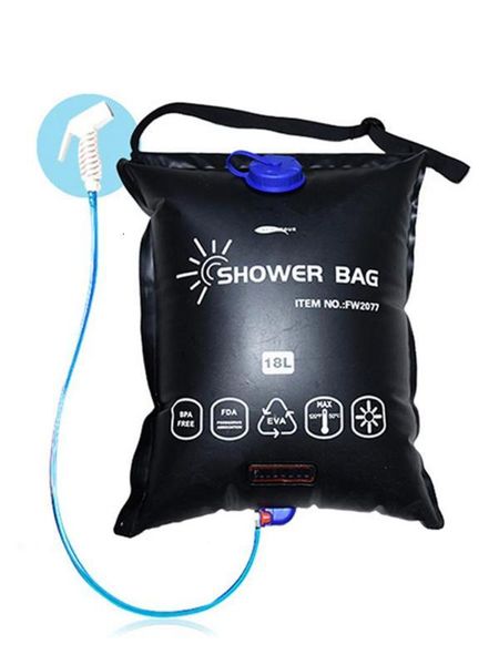 

18l solar shower bag with eva coating leak-proof portable camping shower bag for backpacking outdoor activities self-driving